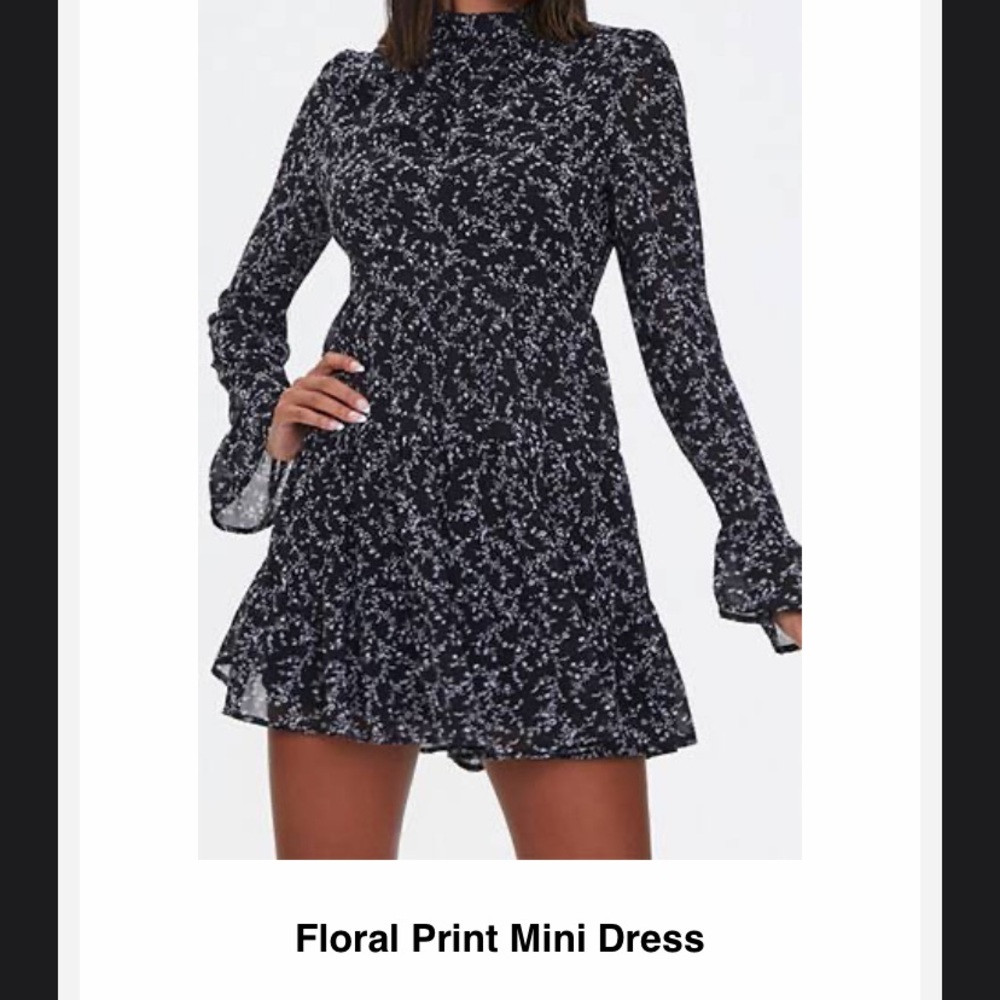 Floral print mini dress